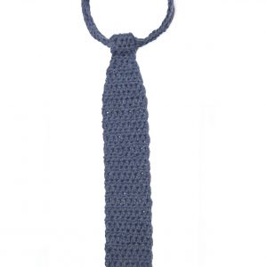 Cravatta Uncinetto Blu Denim
