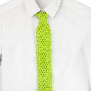 Cravatta uncinetto verde Fluo