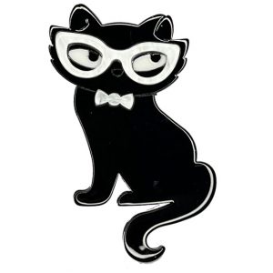 Spilla gatto occhiali