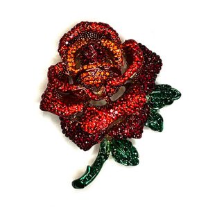 Spilla rosa rossa